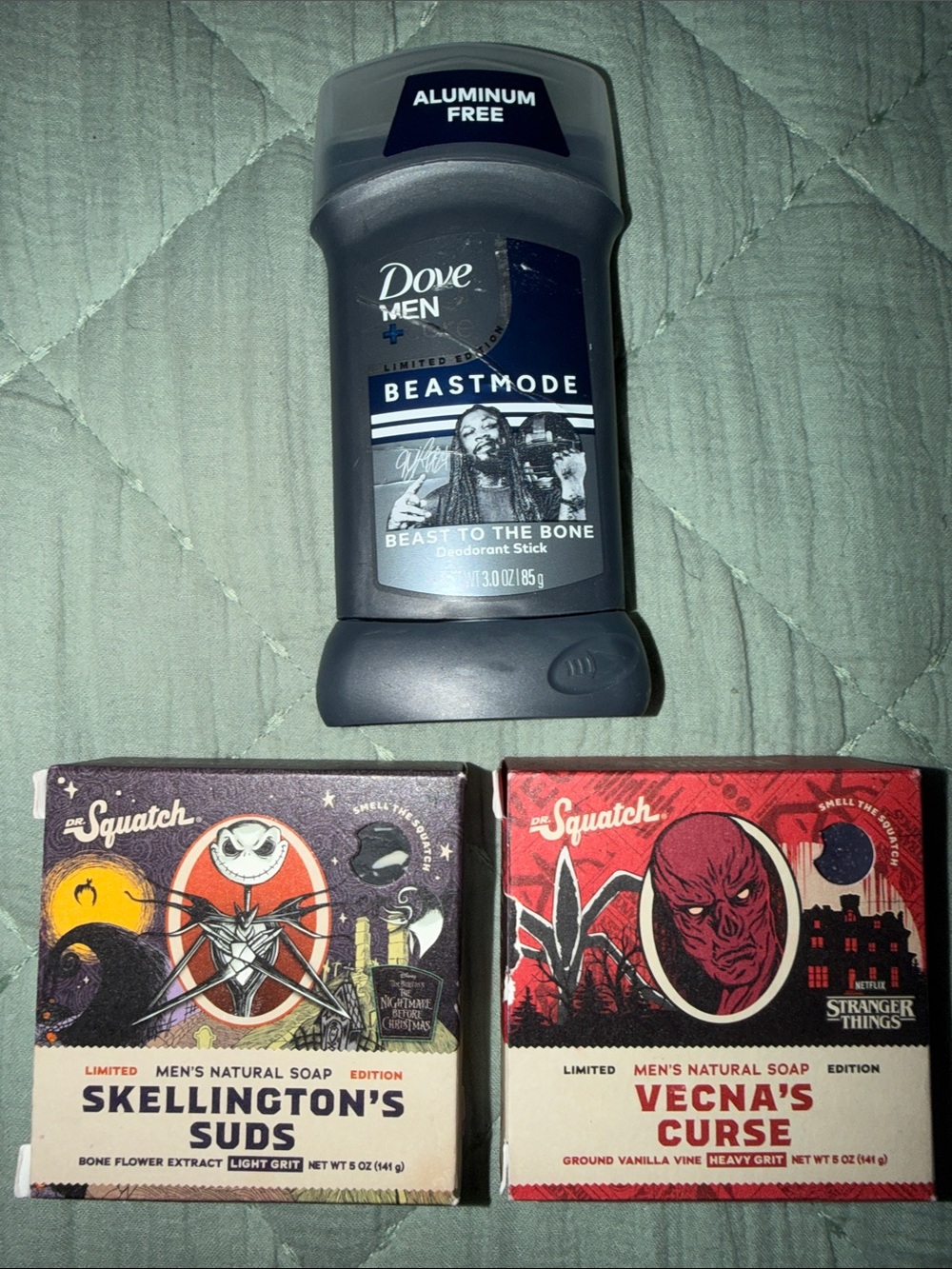 Dove Men & Dr. Squatch Bundle- Beastmode Deodorant and Limited Soaps!